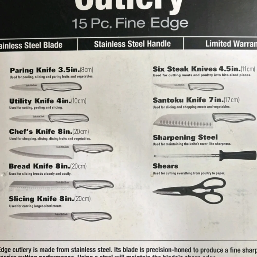 Tools Of The Trade Stainless Steel Steak Knives Serrated Slicing Knife Paring